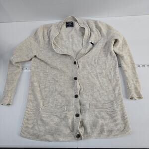 VTG Abercrombie cardigan sweater beige Y2k M‎ womens 6517